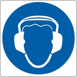 Pictogramă de podea pentru "Protecție a urechilor obligatorie"