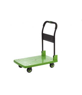Plastic platform trolley with collapsible handlebar, 330 kg load capacity