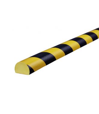 Bară de protecție Knuffi pentru suprafețe plane, tip C – galben/negru – 5 metru
